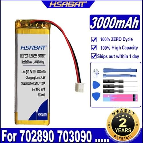 HSABAT 702890 703090 3000mAh Battery for high quality lithium polymer li-ion rechargeable battery lipo Batteries