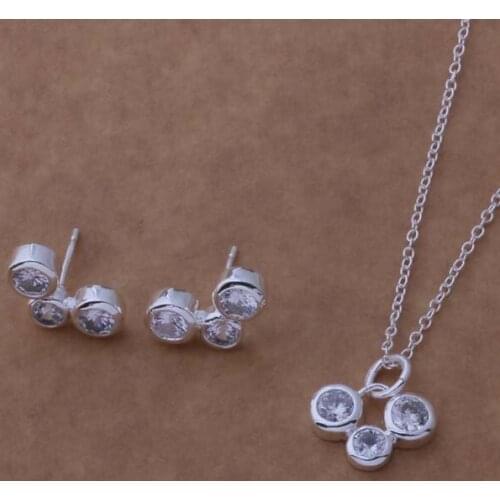 AS168 Hot sterling Jewelry Sets Earring 179 + Necklace 101 /aguaiyba anhajeoa silver color