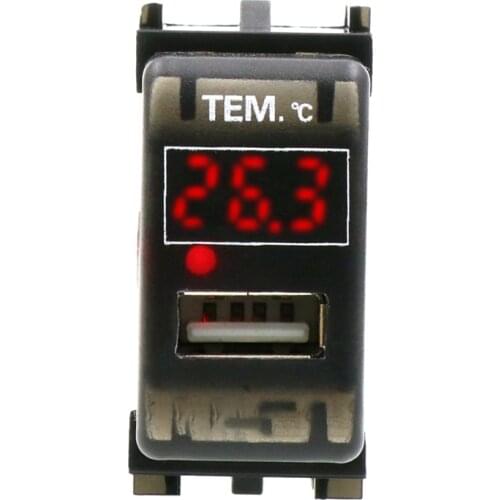 Car USB Adapter DC12V 2.1A with Temperature Display Socket Charger Adapter for Nissan