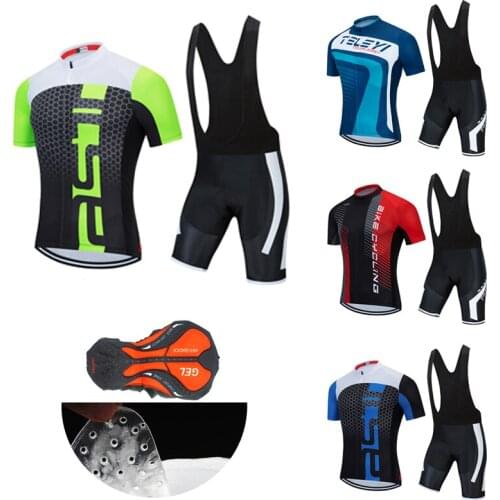 Free Shipping Cycling Jersey Set BIB Gel Shorts Men 2021 Summer Bicycle Clothes MTB Suit Male Bike Clothing Sport Dress Uniform