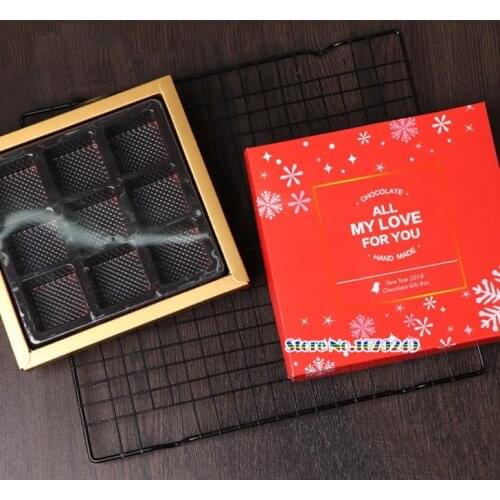 Red Chocolate paper Box,Yolk Crisp Chocolate Box Nougat Cookie Candy Nuts Box DIY Wedding Gift Packing Box 100pcs/lot