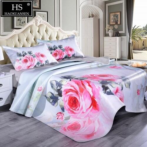 Floral Design Cowhide Mat 3PCS Full Grain Leather Mat Air Conditioner Mat Bedroom Decoration Leather Carpet Mattress King Queen