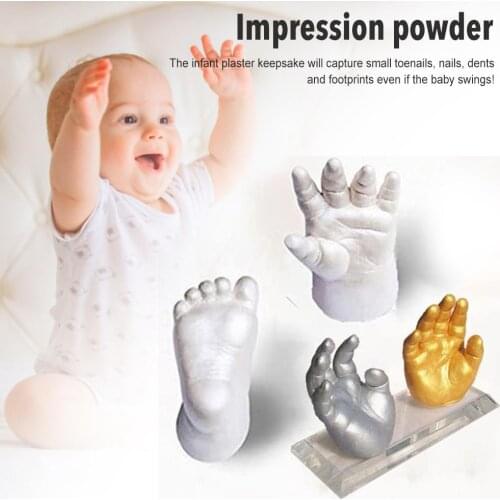 Baby Handprint Footprint Kit 3D Plaster Casting Keepsake hand babies foot lembrancinha de baby baby souvenirs