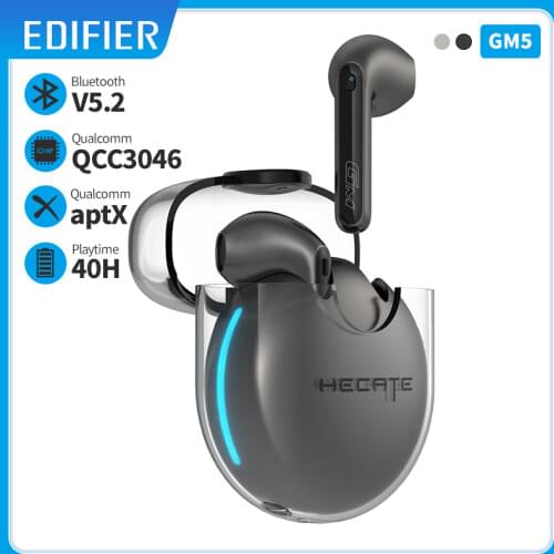 EDIFIER GM5 tws gaming earbuds Qualcomm aptX Bluetooth V5.2 low latency 40h Extended Playback Time true wireless gaming earphone