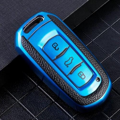 Leather TPU Car Smart Key Cover Case Shell Fob For Geely Atlas Boyue NL3 EX7 Emgrand X7 Borui SUV GT GC9 Protector Holder Chain