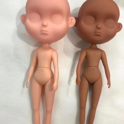 22cm Height Blythe Nude Doll No Makeup DIY Dress Up Toys White/black Skin Doll Toys for Girl 8.5'' 1/7 Bjd Nude Doll