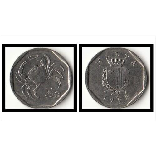 Malta 5 Cents Coins Europe New Original Coin Commemorative Edition 100% Real Rare Eu Random Year