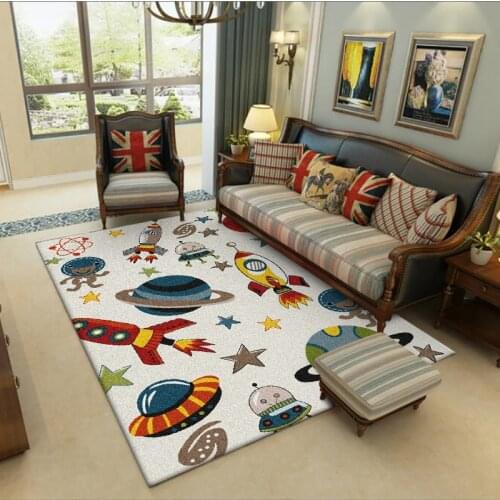 Cute Cartoon Universe 3D Printing Carpets for Living Room Bedroom decor carpet Kids Room play Area Rugs Nordic Soft Flannel Mats