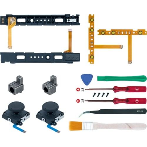 Mcbazel 18 in 1 Repair Kit with Opening Tool Replacement Left Right Analog Joysticks for Nintend Switch for Joy-Con Accessories