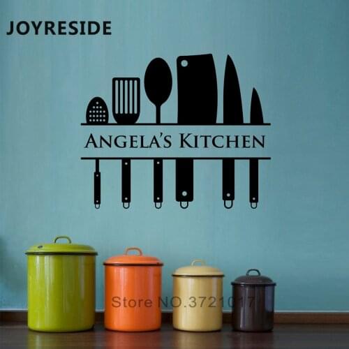 JOYRESIDE Custom Family Name Wall Stickers Home Kitchen Wall Decals Vinyl Design Personalized Names Special Art Wall Decor WM173