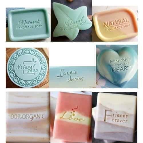 Natural handmade soap acrylic seal Mini DIY natural organic glass stamp chapter