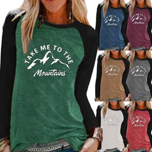 Autumn Fashion Printing Graphic Tee Long Sleeve Round Neck Girls Blouses Loose Shirt Casual T-shirt Plus Size Tops XS-5XL