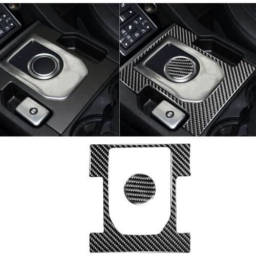 Carbon Fiber Gear Shift Control Panel Switch Multi-Media Knob Trim StickerFor Land Rover Discovery 4 10-16