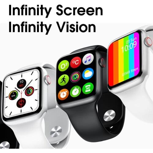 Full Screen Display Extend Infinity Smart Watch Fitness Heart Rate Monitor Sporty Thermometer
