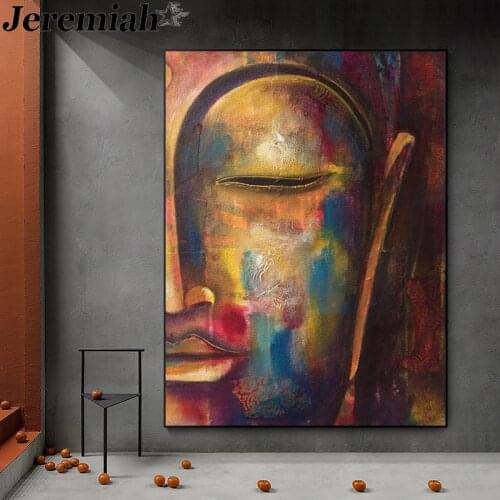 Half Face Buddha Canvas Painting Oil Painting Poster Wall Art Picture Print Modern Room Corridor Home Decoration Gift