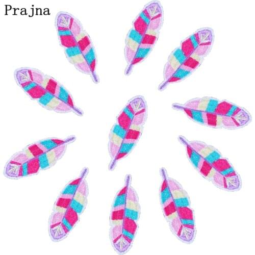 Prajna Cartoon Leaves Iron On Patches Stripe Cute Badges Cheap 10PCS Set Patch For Clothing Ornament Handicrafts DIY Accessories