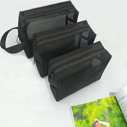 Mesh Cosmetic Bag Make Up Case Travel Multifunction Storage Bag Women Transparent Beauty Wash Toiletry Pouch Organizer