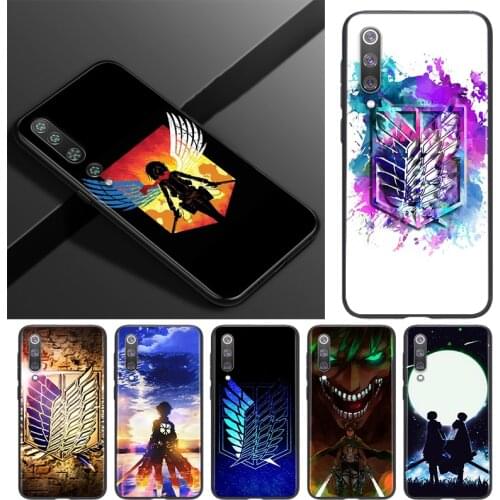 Silicone Cover Anime Attack On Titan For Xiaomi Mi 11 10T 10 9T 9 8 Note 10 Lite Pro Ultra 5G Black Soft Phone Case