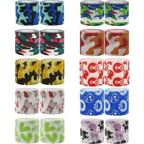 Athletic Elastic Cohesive Bandage Assorted Color- Self Adhesive Bandages Wrap for Sports Injury, Non-Woven Bandages G99D