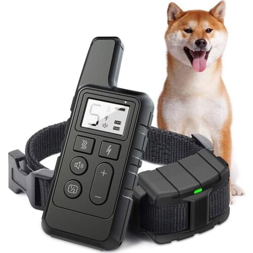 500m Dog Training Collar Waterproof Rechargeable Remote Control Anti-Barking Dog Training Tool with LCD Display