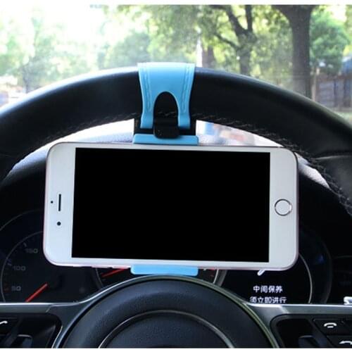 Universal Car phone Holder Steering Wheel Bike Clip Mount Rubber Band Holder For iPhone and Andriod Phone Bracket