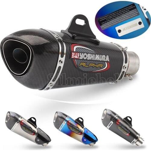 Universal 38-51MM Yoshimura Motorcycle Exhaust Muffler Pipe carbon fiber Modified GP Scooter For R1 R3 R6 ER6N Z900 Duke 250 390