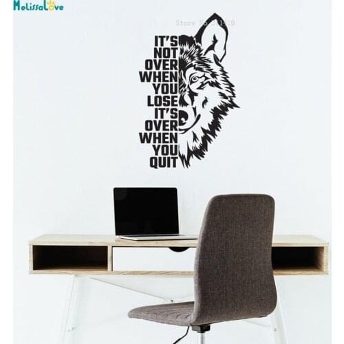 Wolf Pattern Motivational Wall Sticker Decals Home Decoration Self-adhesive Uplifting Art Vinyl Murals Office School YT1815