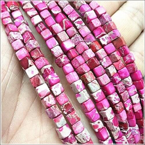100pcs nature red jasperrs stone strings square shape natural semi precious stone for charms necklace diy beads accessories