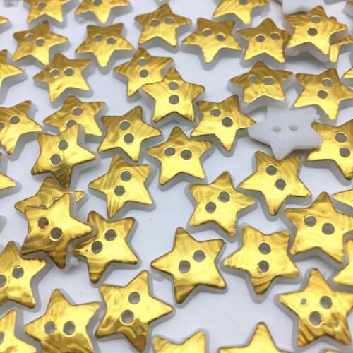 1000pcs 12.5mm Metallic Gold Star 2 Holes Christmas Buttons Sewing Dress Shirt Apparel Sewing Accessories Scrapbook Crafts