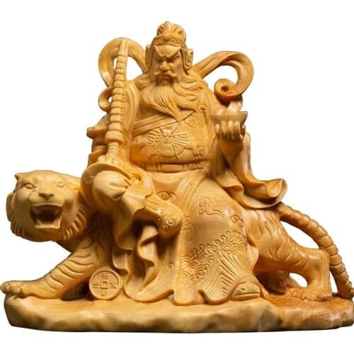 11CM Song Gongming Art Lucky God People God of Wealth Carved China Yellow Boxwood Room Wood Carved Home Decoration