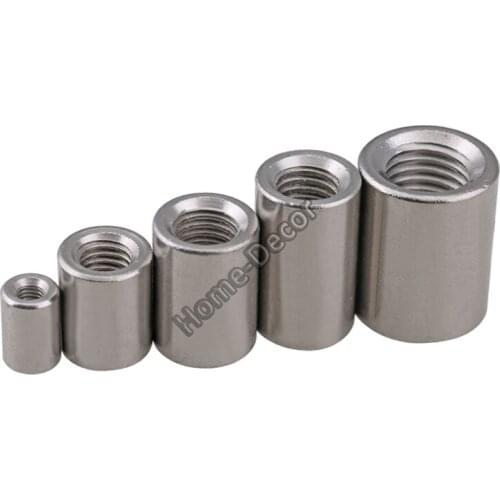 2 PCS 304 Stainless Steel Screw Hole Stud Union nut cylindrical lead screw union nut