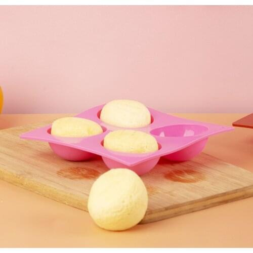 4 Cups Half Ball Sphere Silicone Cake Mold Muffin Chocolate Cookie Baking Mould Toast Bread Non-stick Tray Mould Инструменты