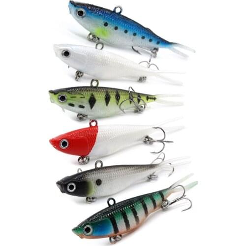 6Pcs Winter Soft VIB Bait 9.5cm 21g Tail Fishing Lure Isca Artificial Hard Bait Wobbler Pesca Fishing Tackle
