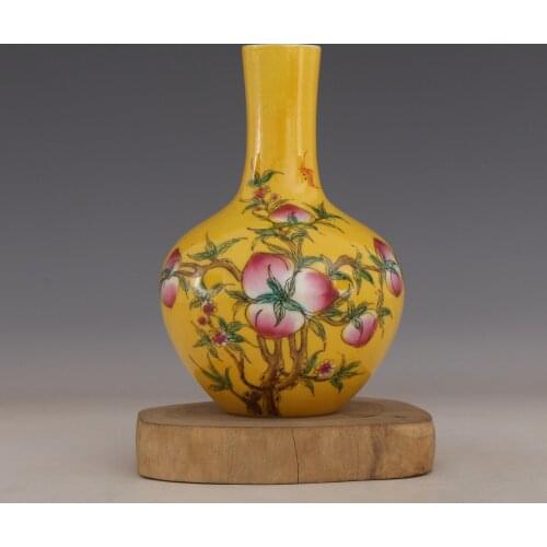 Jingdezhen Antique Vase Porcelain Qing Qianlong Collection Of Old Longevity Peach Vase Decoration Goods
