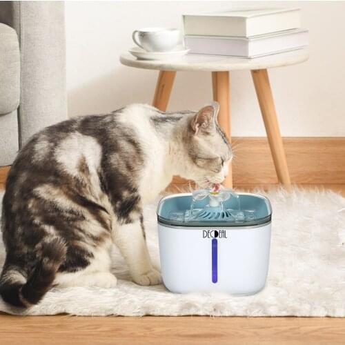 2L Automatic Cat Water Fountain Electric LED Mute Drinker Feeder Dog Cat Water Drinking Fountain Bowl USB Pet Water Dispenser
