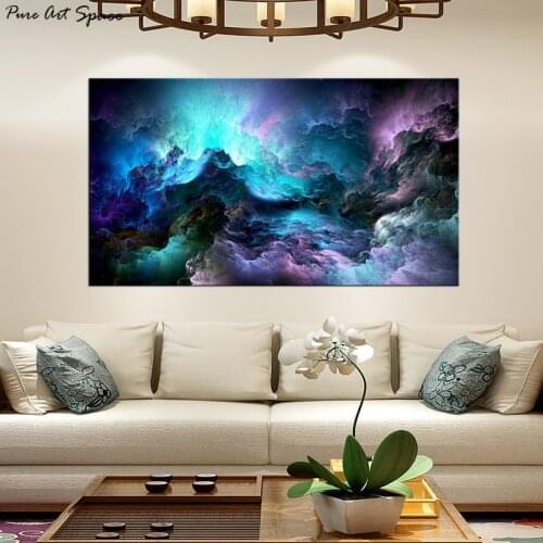 Large Paintings Modern Abstract Living Room Wall Decor Pictures Abstract Wall Art HD Blue and Purple Abstract Large Canvas Art