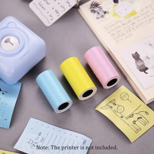 Printable Color Sticker Paper Roll Direct Thermal Paper Self-adhesive 57*30mm for PeriPage A6 Thermal Printer PAPERANG P1/P2