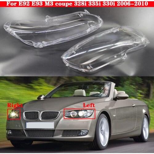 For E92 E93 M3 coupe 328i 335i 330i 2006-2010 Car Front Headlight Cover Headlamp Lampcover Head Lamp light glass Lens Shell Caps
