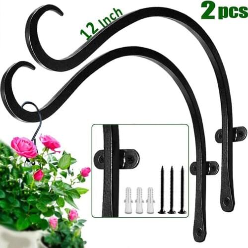 Home Hook 12/14inch Plant Hanger Plant Stand Gardening Hook Flower Stand Balcony Garden Hanging 2 Rack 6 Screw 6 Expansion Nail