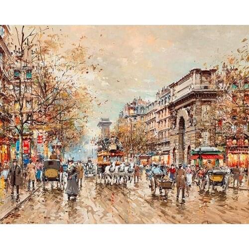 GATYZTORY Street Landscape DIY Painting By Numbers Kit Handpainted Acrylic Picture Home Wall Art Picture For Wall Decor