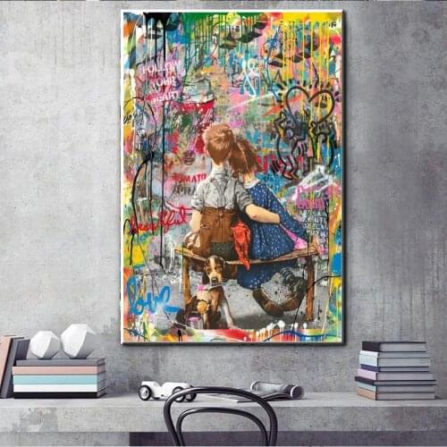 Graffiti Art Child Abstract Canvas Painting Wall Art Posters and Prints For Living Room Decoration Wall Pictures Home wall Decor