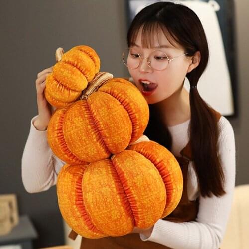 Simulation Pumpkin Plush Stuffed Toy Soft Vegetables Doll Sofa Cushaw Pillow Cushion Halloween Christmas Gift Home Decor 25/30cm