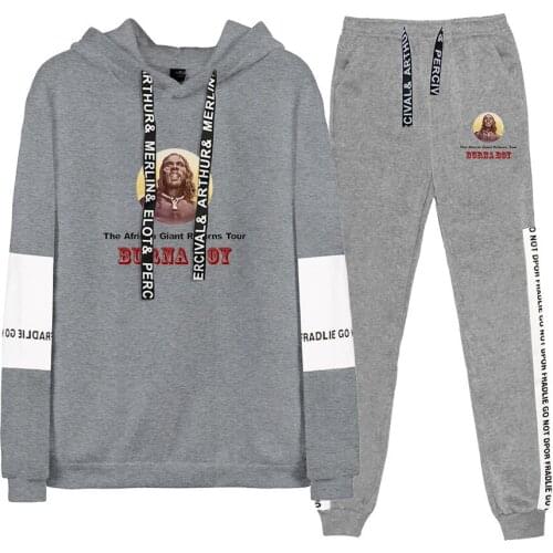 Burna Boys girls Hoodies Two Pieces Set Men Women Long Sleeve warm Hoodies+Sweatpants comfortable spring Autumn Sportwear Suit