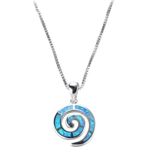 Hot Selling Pendant Necklace Fashion Personality Jewelry Conch Blue Color Round Small Pendant For Women Alloy Necklace Jewelry