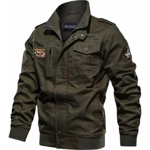 Plus Size 5XL 6XL Cargo Flight Jacket Male Military Jacket Men Spring Autumn Cotton Pilot Jacket Coat Army Mens Bomber Jackets