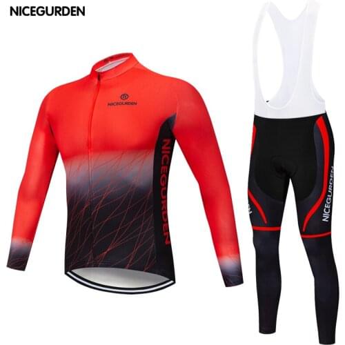 Mountain Bike Mens Pro Team Cycling Wear Long Sleeve Strap Slim Breathable Sports Suit Cycling Shirt Mountain Bike Cycling Wear