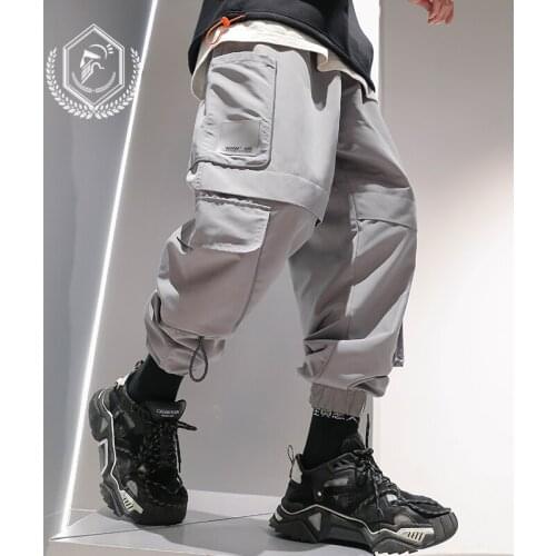 Men Fashion Loose Safari Style Harem Jogger Pants Casual Pockets Ankle-Length Hip Hop Pants