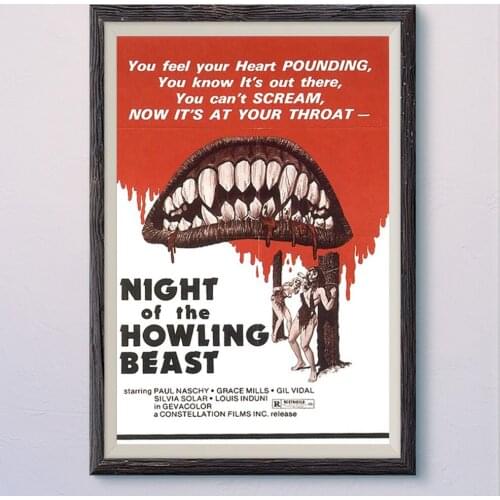 N222 NIGHT OF THE HOWLING BEAST Vintage Classic Movie Wall Silk Cloth HD Poster Art Home Decoration Gift
