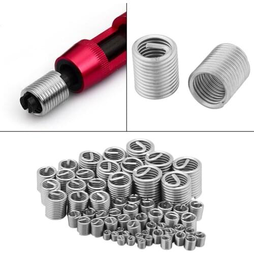 60pcs Stainless Steel Fastening Thread Insert Set Easy Install Repair Tool Industrial Spiral Wire Screw Sleeve Wear Resistance