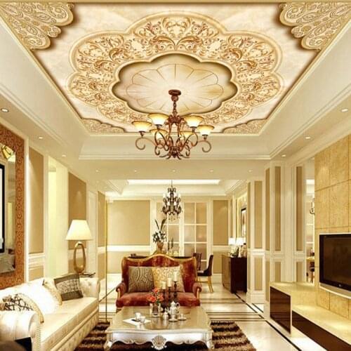 Wall Panel Wallpaper European Style Roll Leaf Flower Ceiling Mural Bedroom Wall Decor Custom Living Room Wholesale Wall Papers